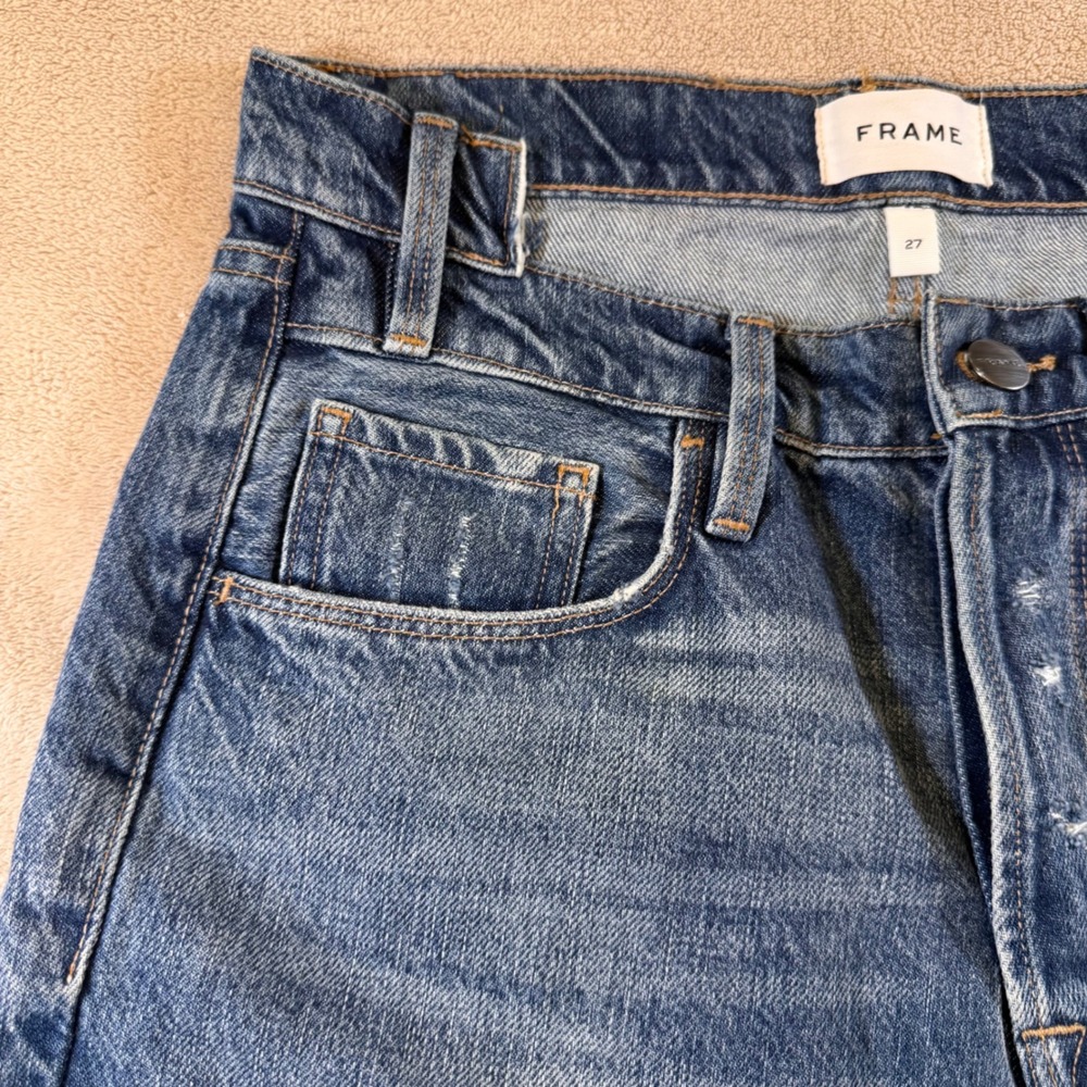 FRAME Colorblock Patchwork Distressed Thrashed St… - image 7